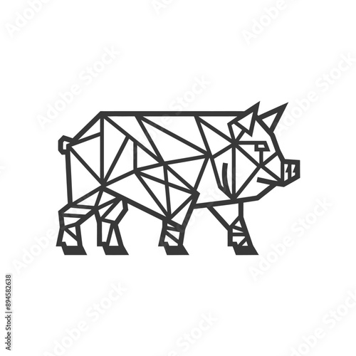 Geometric hog illustration Simple yet elegant