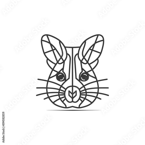 Geometric illustration of a cute animal face