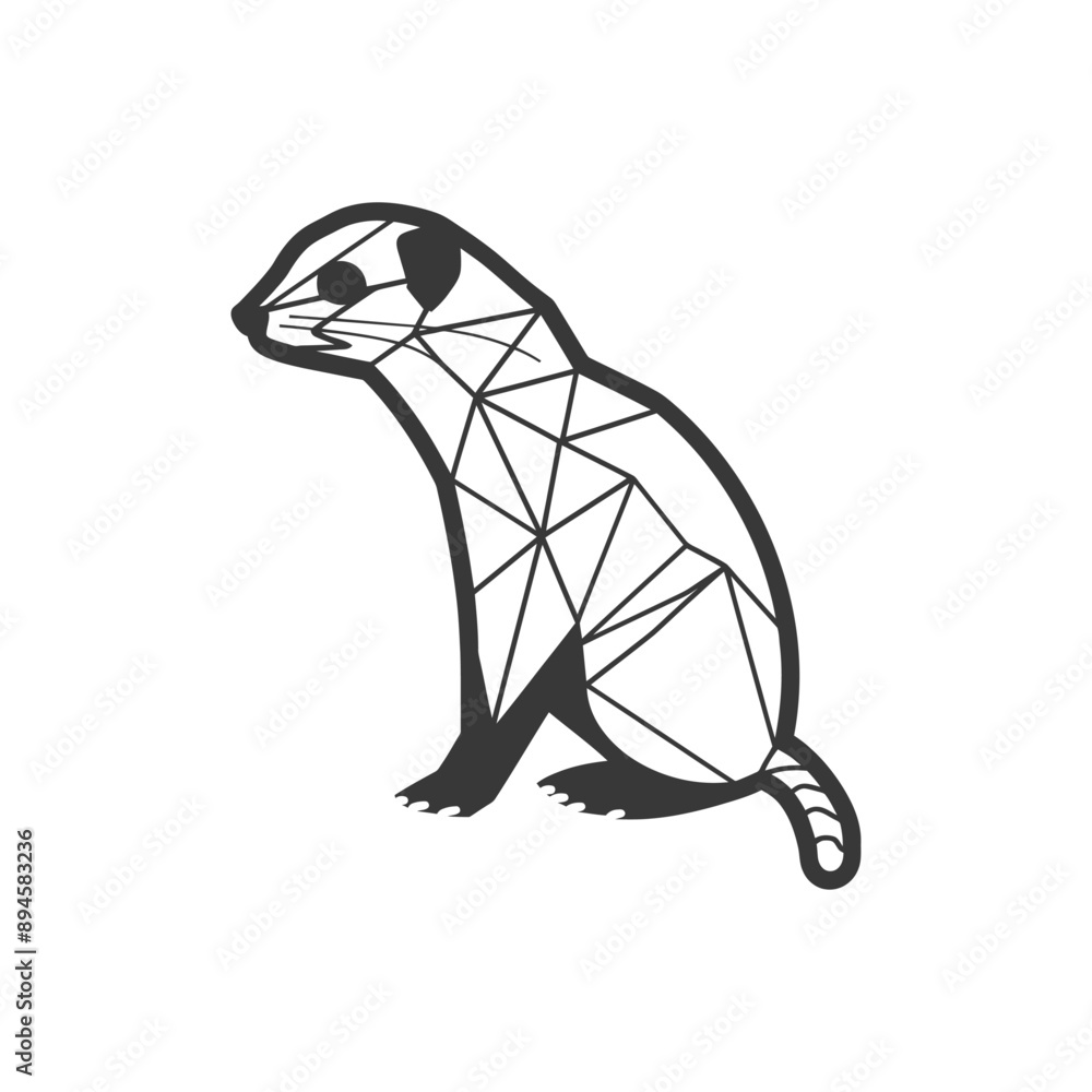 Fototapeta premium Geometric meerkat with a watchful gaze