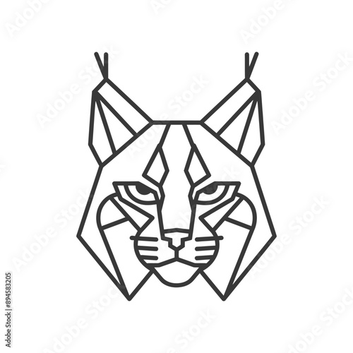 Geometric lynx portrait Wild and fierce