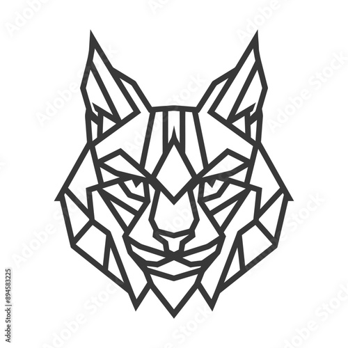 Geometric lynx with a fierce stare