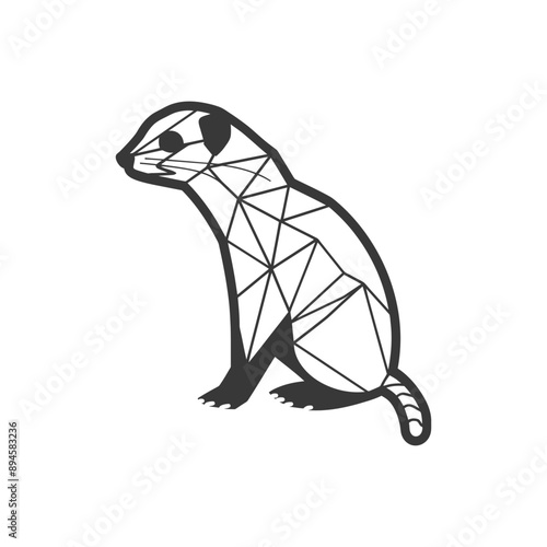 Geometric meerkat with a watchful gaze