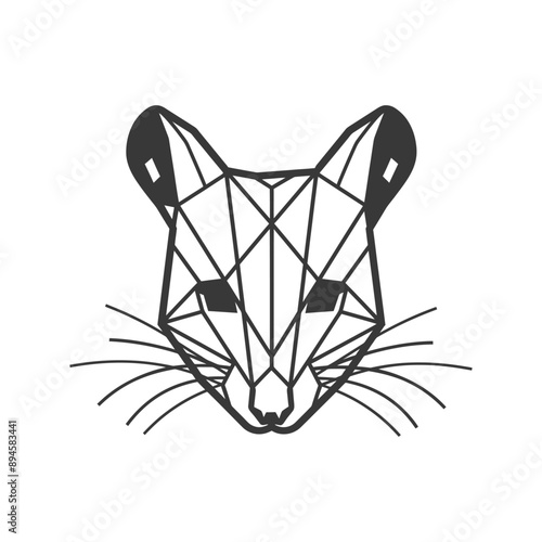 Geometric mouse with a sharp gaze