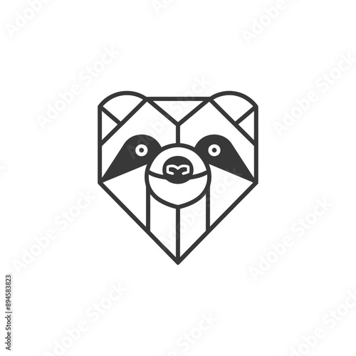 Geometric raccoon face simple and stylish