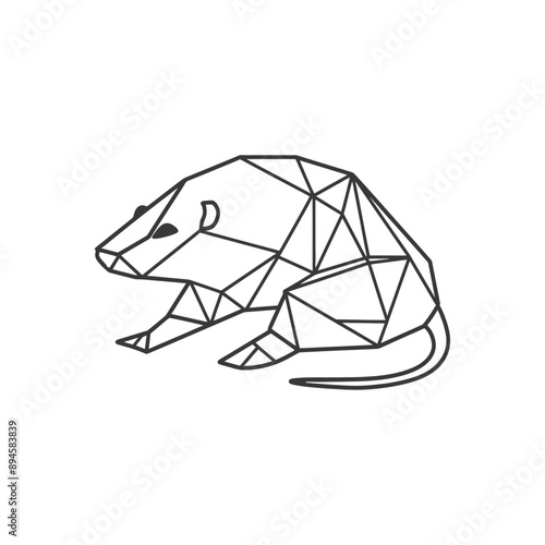 Geometric rat art Simple and stylish