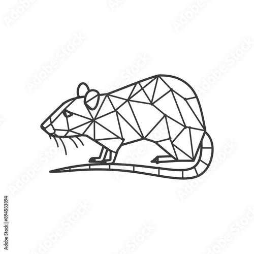 Geometric rat illustration A unique perspective on a common creature