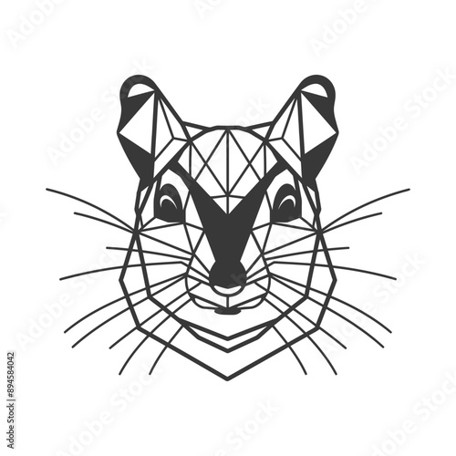 Geometric rodent with a curious look