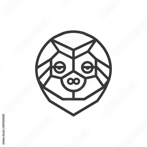 Geometric sloth face Simple and stylish