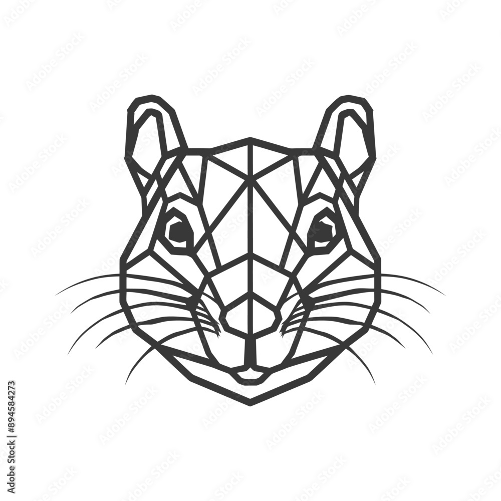 Fototapeta premium Geometric squirrel face Simple yet striking