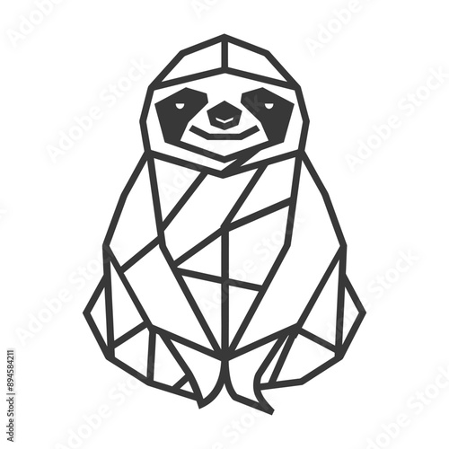 Geometric sloth with a relaxed expression