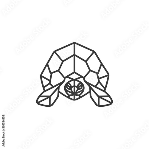 Geometric turtle design Simple and stylish art