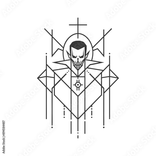 Geometric Vampire Lord in Sacred Symbolism
