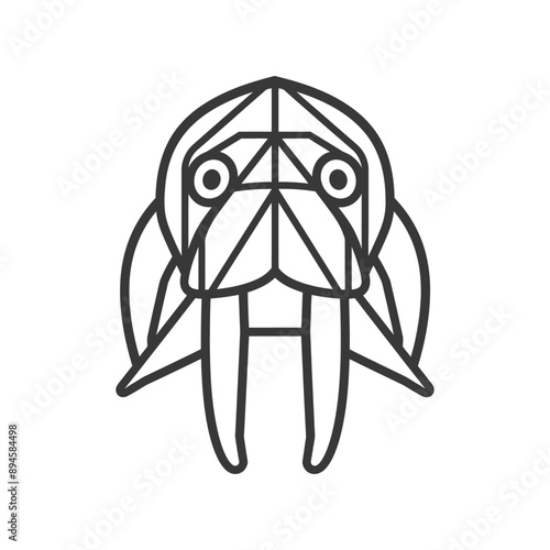 Geometric walrus with big teeth
