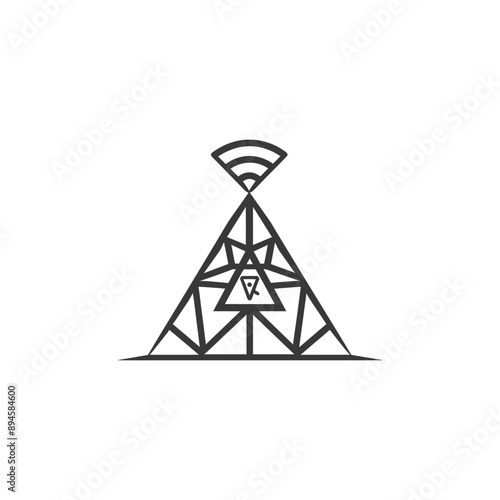 Geometric Wi Fi signal tower geometric art