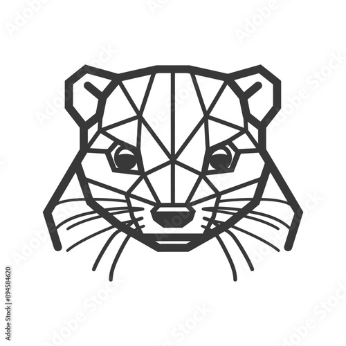 Geometric weasel portrait Simple and sleek