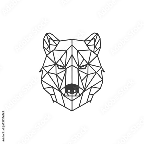 Geometric wolf portrait Sharp and stylish