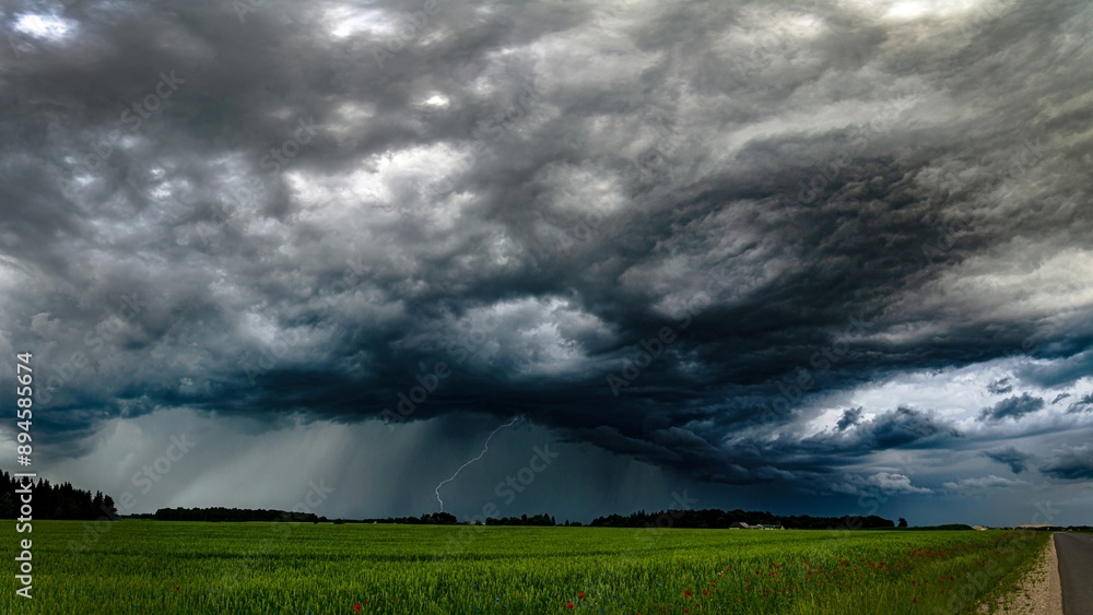 Dark Asperitas Clouds Make Sky in Black. Heavy Rain Thunderstorm. Pattern of Clouds Overcast Predict Tornado, Hurricane or Thunderstorm and Rain. Dark Sky Cloudy have Storm and Lightning Thunderbolt. Dark Asperitas Clouds Make Sky in Black. Heavy Rain Thunderstorm. Pattern of Clouds Overcast Predict Tornado, Hurricane or Thunderstorm and Rain. Dark Sky Cloudy have Storm and Lightning Thunderbolt.