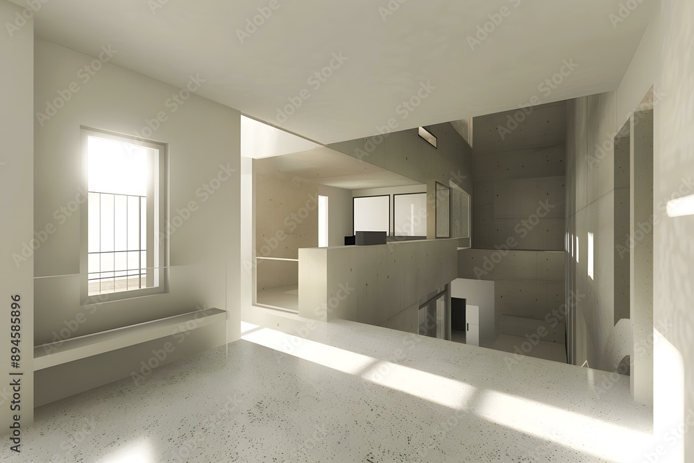 Obraz premium Minimalist Interior Design Modern Concrete Home