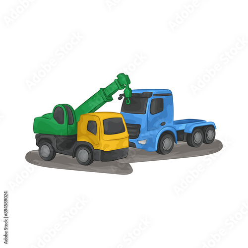 Illustration of tow truck  © ZulfaHusein