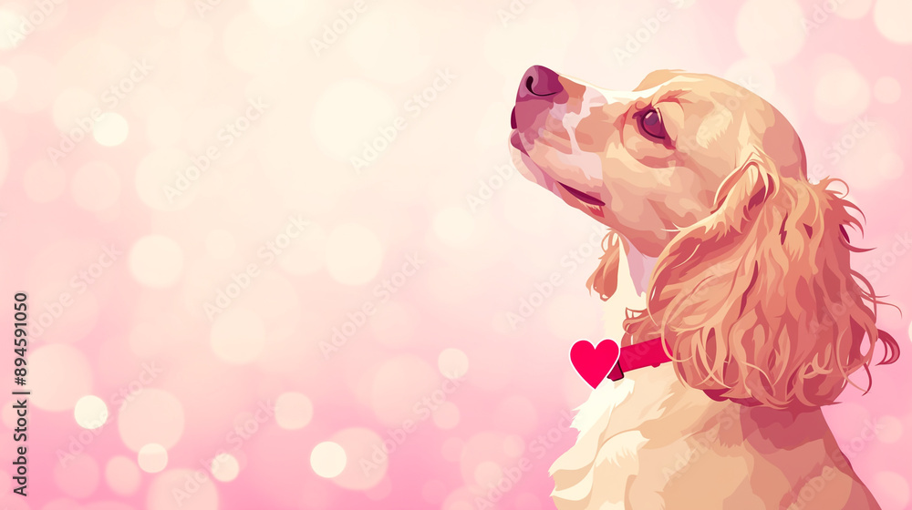 Captivating Minimalist Digital Art Featuring a Joyful American Cocker Spaniel Captivating Minimalist Digital Art Featuring a Joyful American Cocker Spaniel