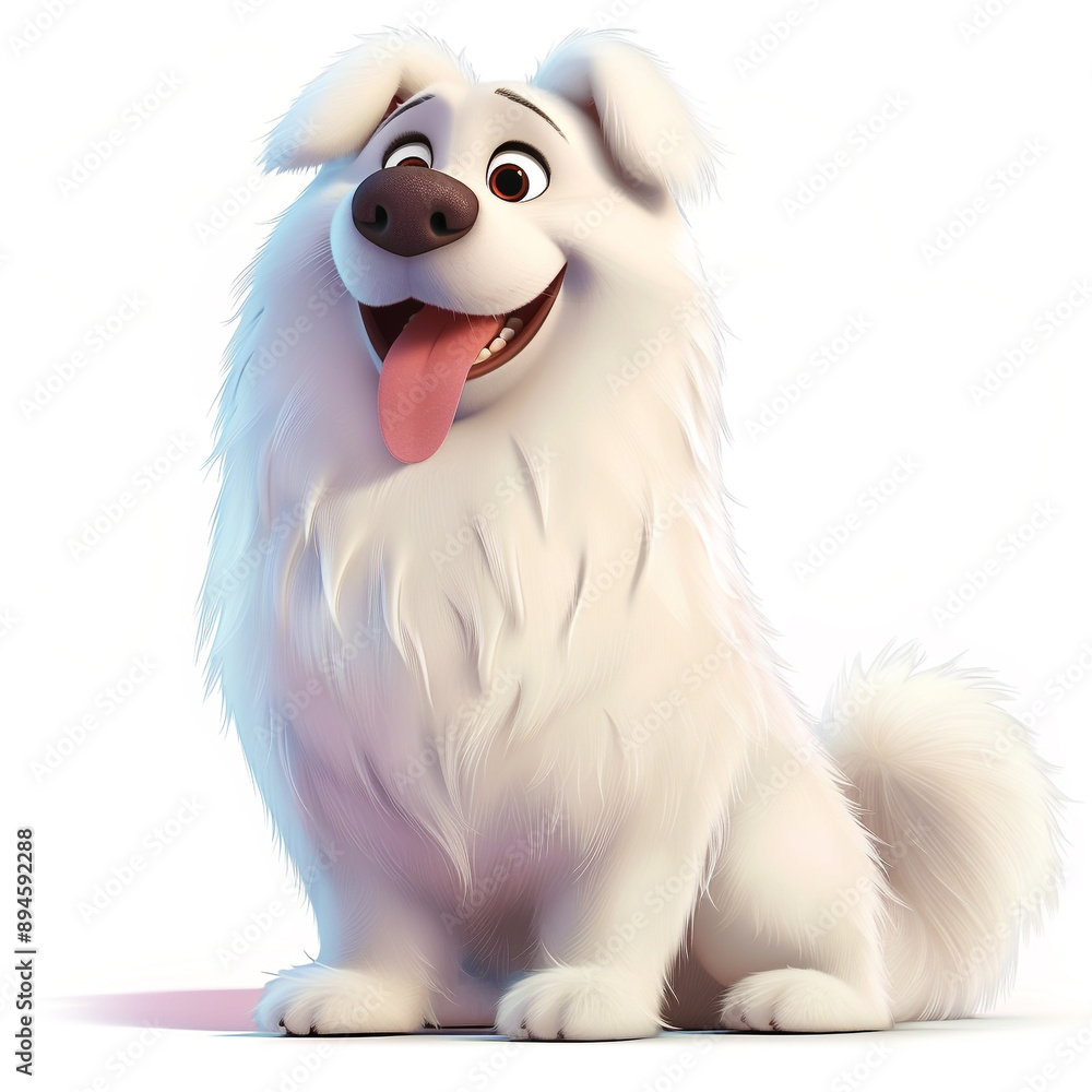 Create a Playful Cartoon of a Samoyed Dog with a Full Body Design Create a Playful Cartoon of a Samoyed Dog with a Full Body Design