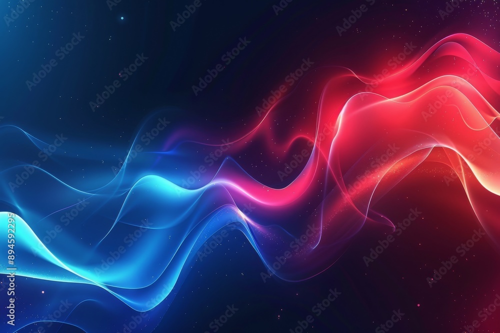 Fototapeta premium Abstract Swirling Blue and Red Waves
