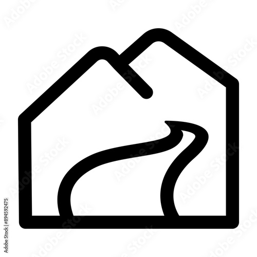 River icon in thin line style. Vector illustration graphic design