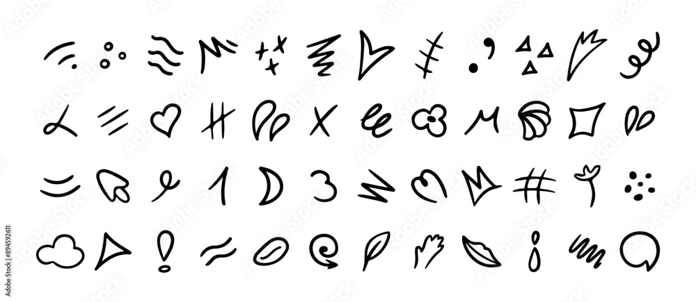 Line movement element set, emotion graphic effects, decoration icons. Doodle line elements, arrow, emphasis, heart, wind, zigzag, sparkle. Hand drawn Anime emotion, express shape. Line movement element set, emotion graphic effects, decoration icons. Doodle line elements, arrow, emphasis, heart, wind, zigzag, sparkle. Hand drawn Anime emotion, express shape.