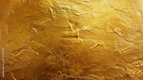 Close-up of a textured gold surface with abstract patterns, highlighting the richness and luxury of the metallic material. Concept of wealth, opulence, and elegance.
 photo