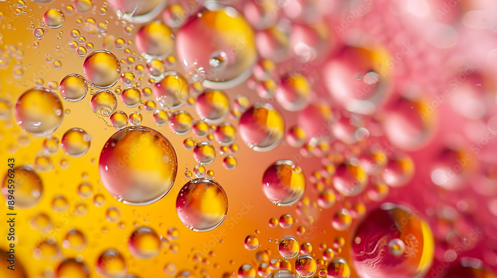 Mixed Oil and Water Drops with Macro Detail Mixed Oil and Water Drops with Macro Detail