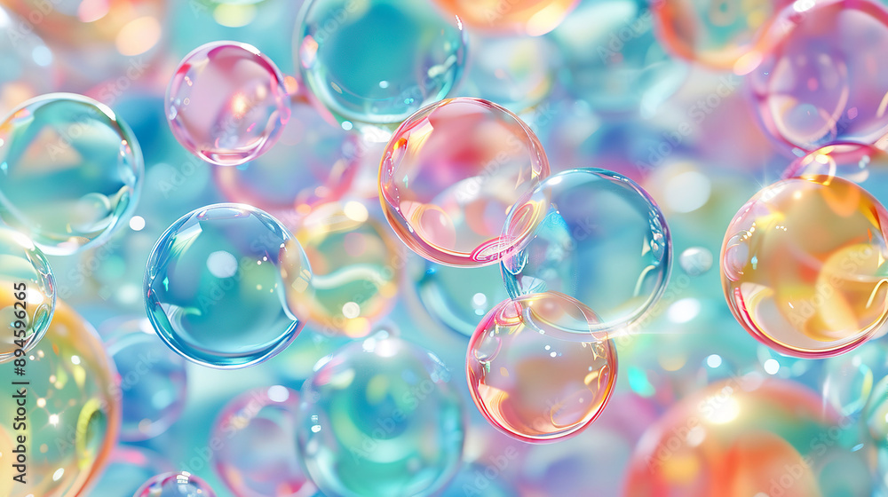 Colorful Bubble Pattern with Aquamarine Highlights Colorful Bubble Pattern with Aquamarine Highlights