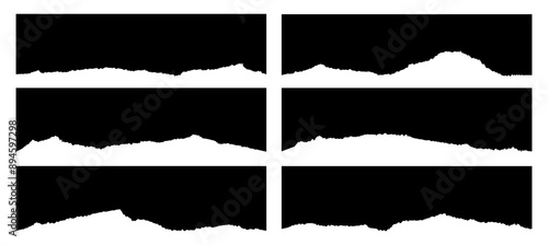 Collection of border, divider shapes, banners with jagged edge vector illustration