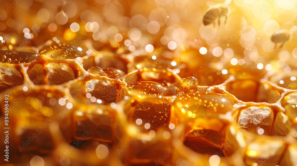 Honeycomb. Bee honey. Bees.