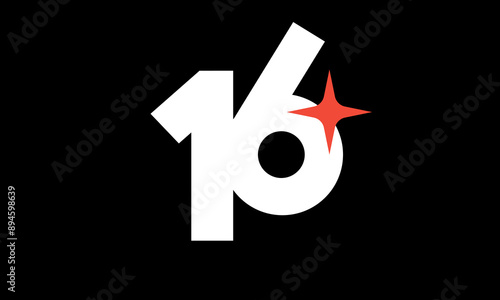 16 Star Logo Orange Modern Light Simple
