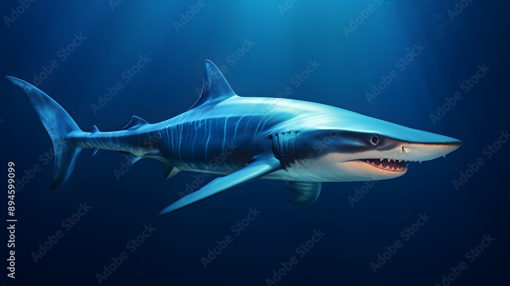 Blue shark swimming in blue water UHD Wallpaper Blue shark swimming in blue water UHD Wallpaper