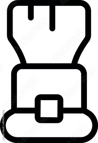 Simple line art icon of a shaving brush, representing a daily routine for men