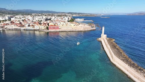 Wallpaper Mural Aerial view of the Mediterranean port (Venetian Harbour) of Chania, Crete, Greek Islands, Greece Torontodigital.ca