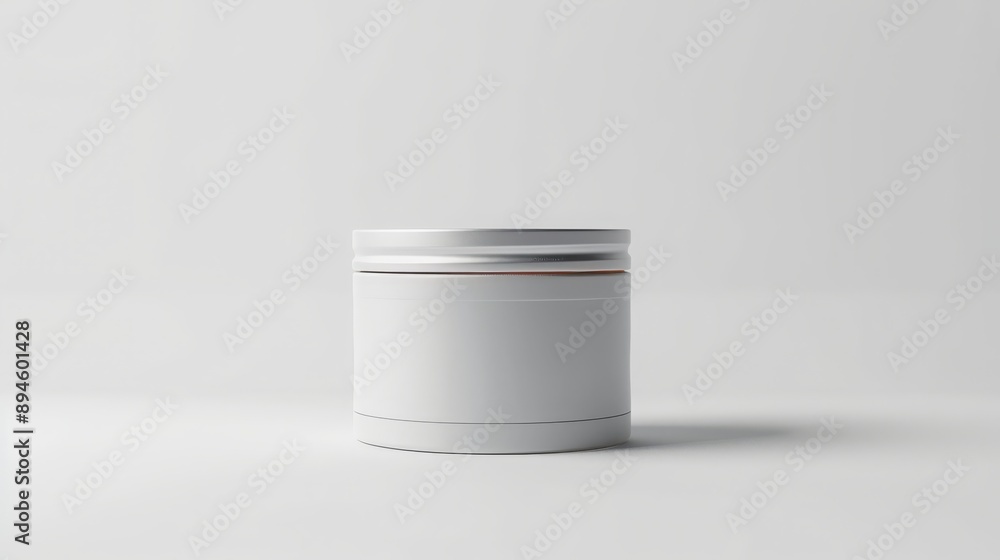 White Plastic Jar on Clean Background: Ideal for Product Mockup and Commercial Use White Plastic Jar on Clean Background: Ideal for Product Mockup and Commercial Use