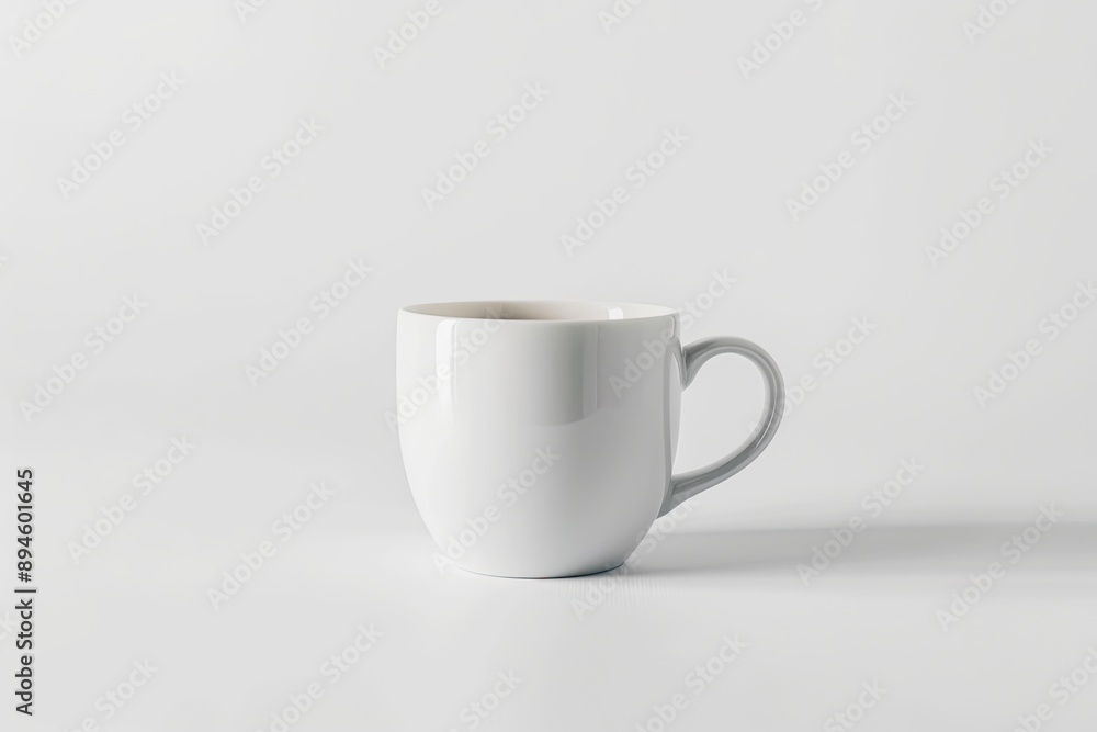 White coffee mug on minimalistic background White coffee mug on minimalistic background