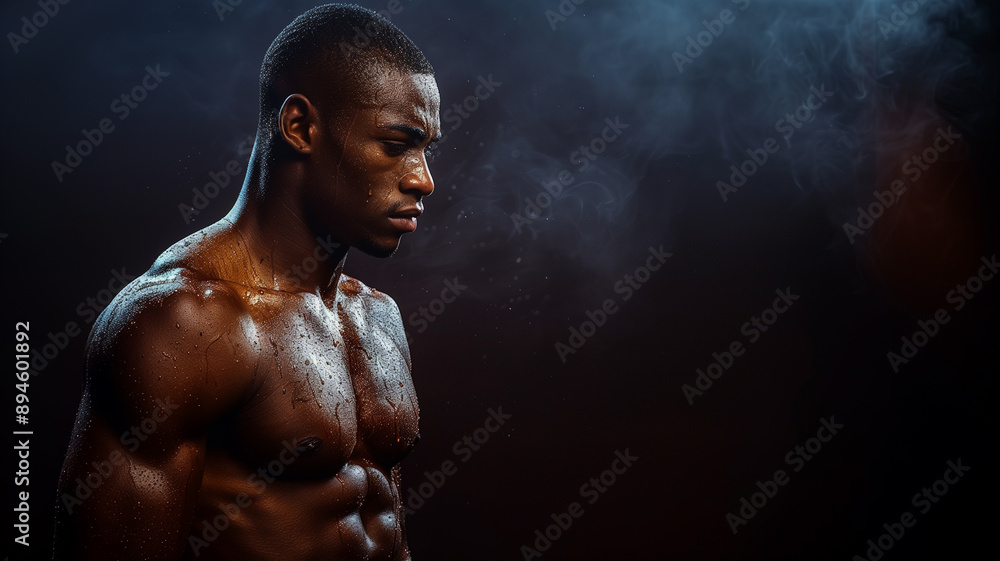 Black man doing boxer readying for a fight Black man doing boxer readying for a fight