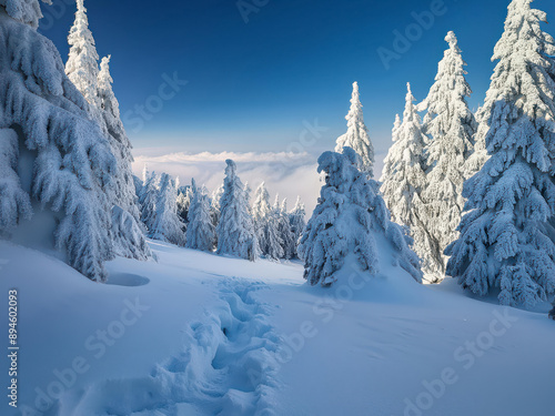 winter landscape with trees