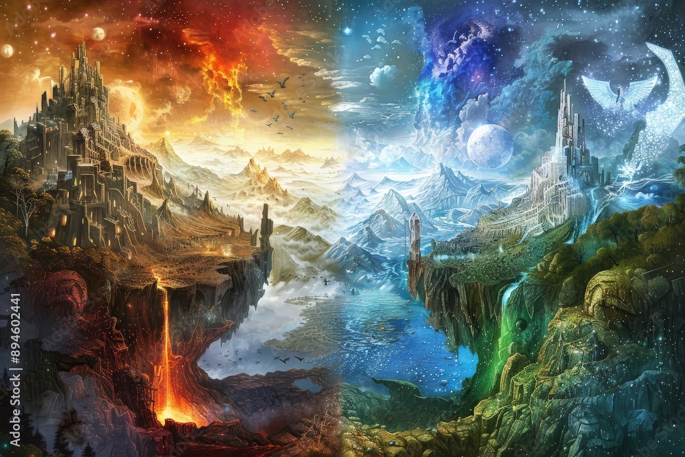 Fantasy Landscape, Fire and Ice. Fantasy Landscape, Fire and Ice.