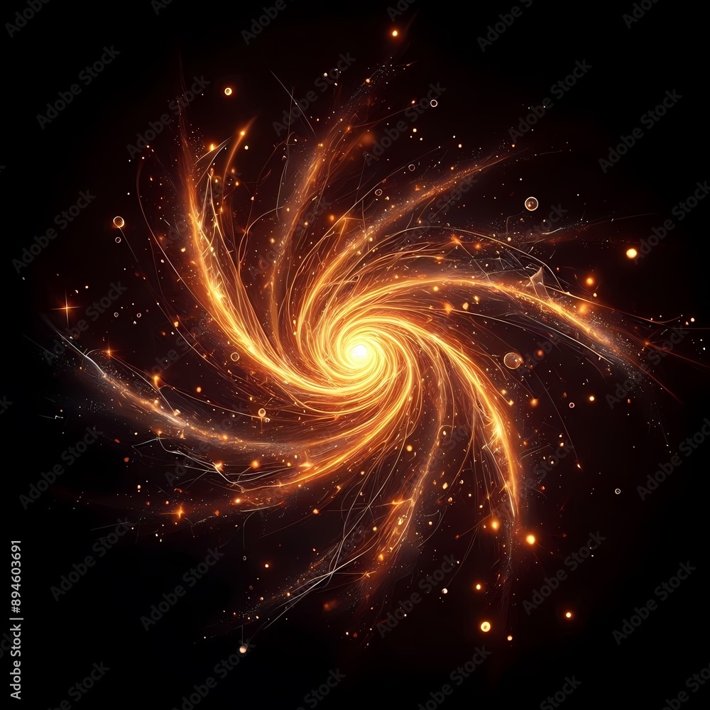 Obraz premium fire and spark of divine light ,black background png 