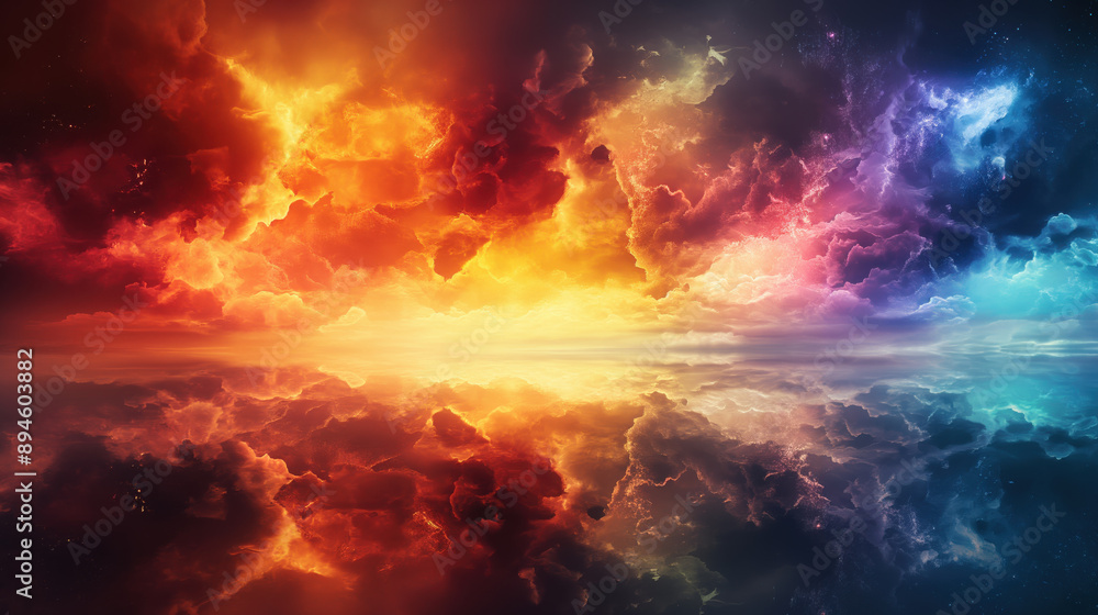 Wolken farbig und gespiegelt Wolken farbig und gespiegelt