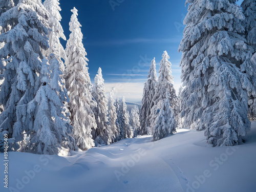 Wallpaper Mural winter landscape with trees Torontodigital.ca