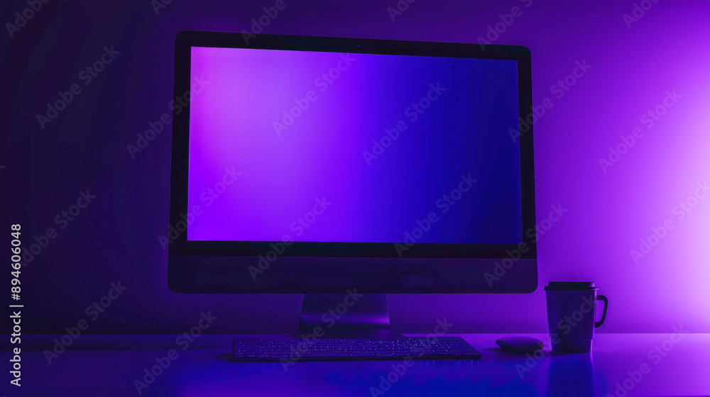 Silent Symphony of Light: Glowing Monitor in the Darkness Silent Symphony of Light: Glowing Monitor in the Darkness