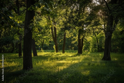 Sunlit Forest Clearing.