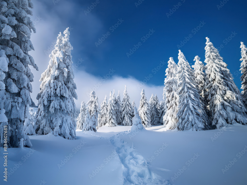 Obraz premium winter landscape with trees