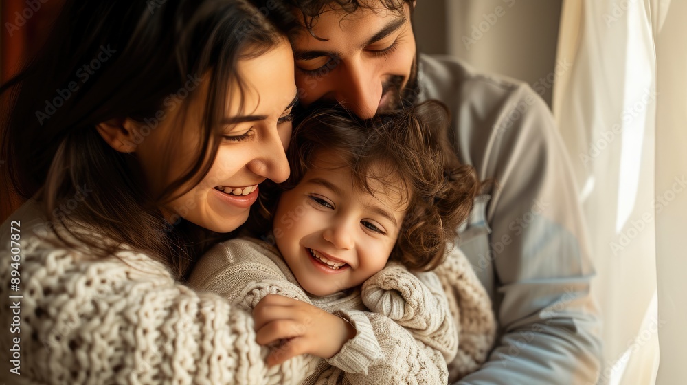 Candid Family Hugging and Laughing in Natural Light Candid Family Hugging and Laughing in Natural Light