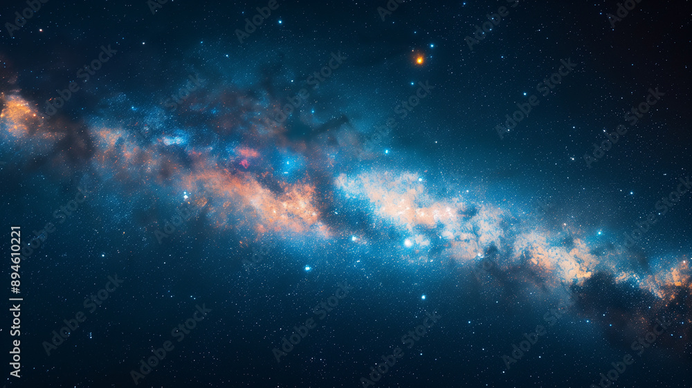 Fototapeta premium Universe filled with stars, nebula, galaxies. Night sky